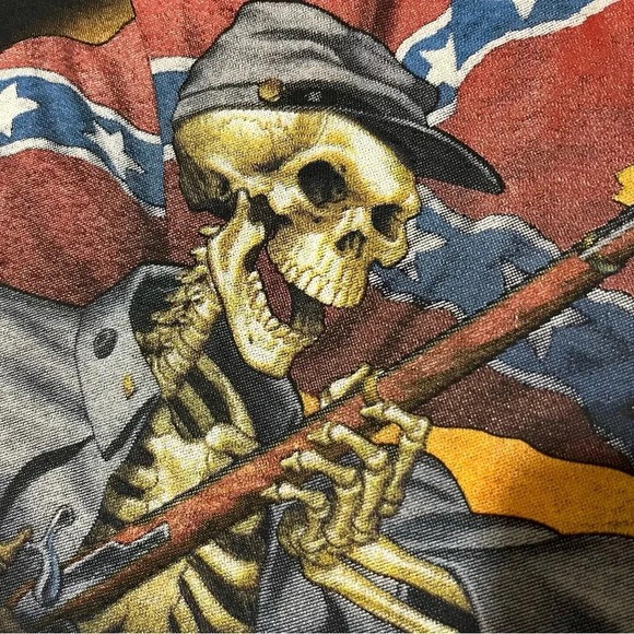 Vintage 3D Emblem Grim Reaper Biker T Shirt - Picture 7 of 10